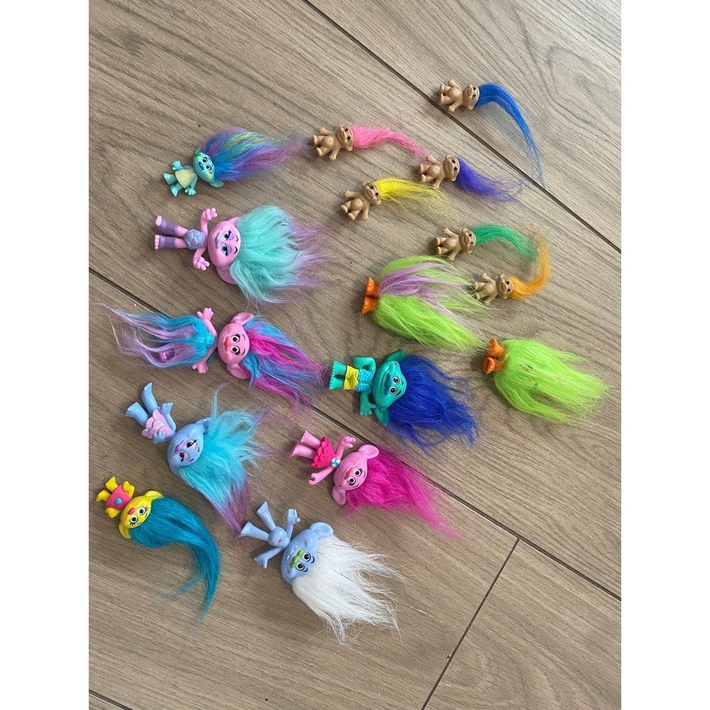 Lot of 16 adorable trolls some are the Vintage Trolls Lucky Doll Mini